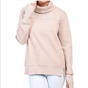 ALO Yoga Light Pink Cowl Neck Sweater